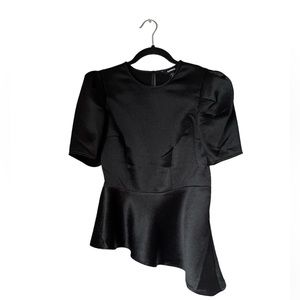 Express Peplum Silk Puffy Sleeves Top
